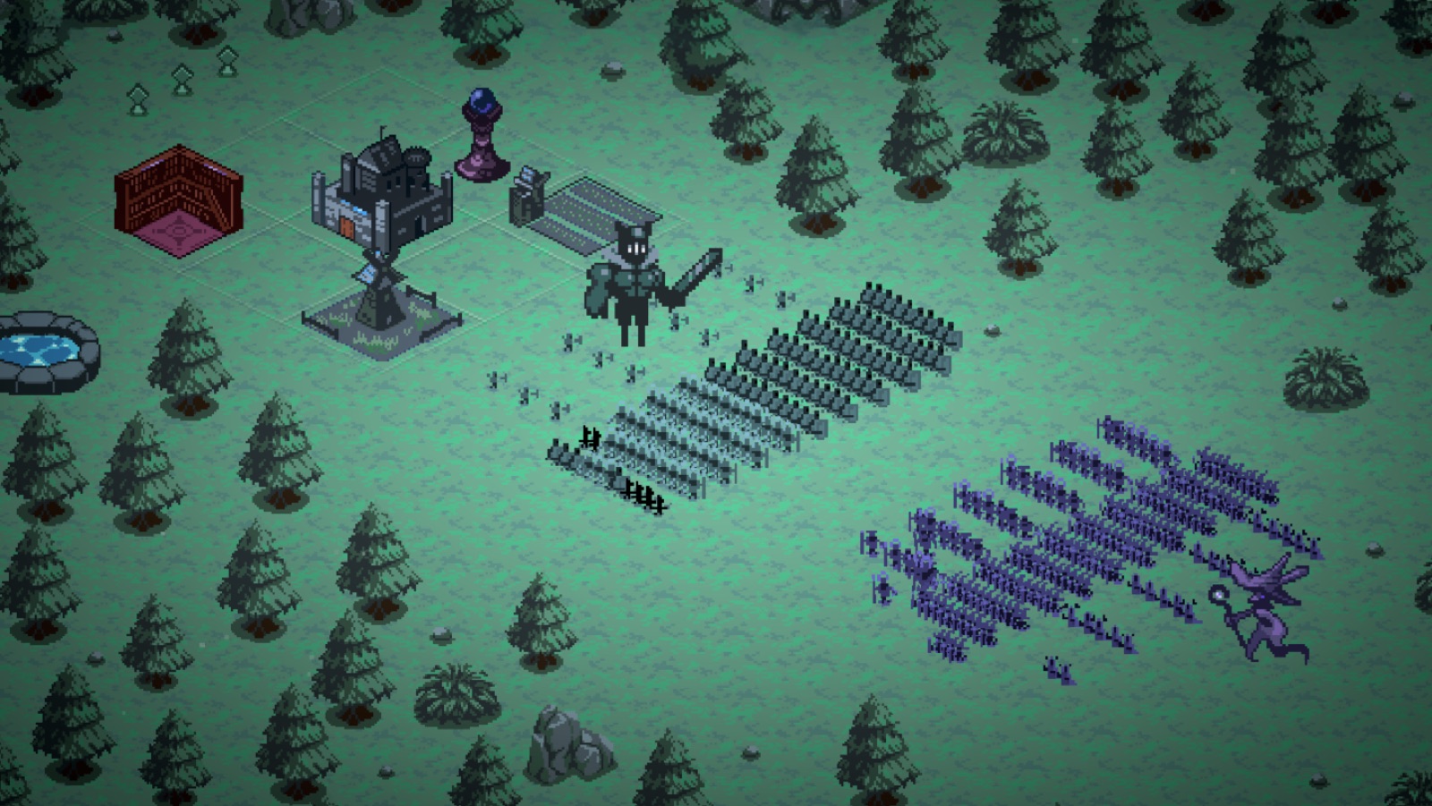 Armies clashing in a 9 Kings battle scene from the Steam page art